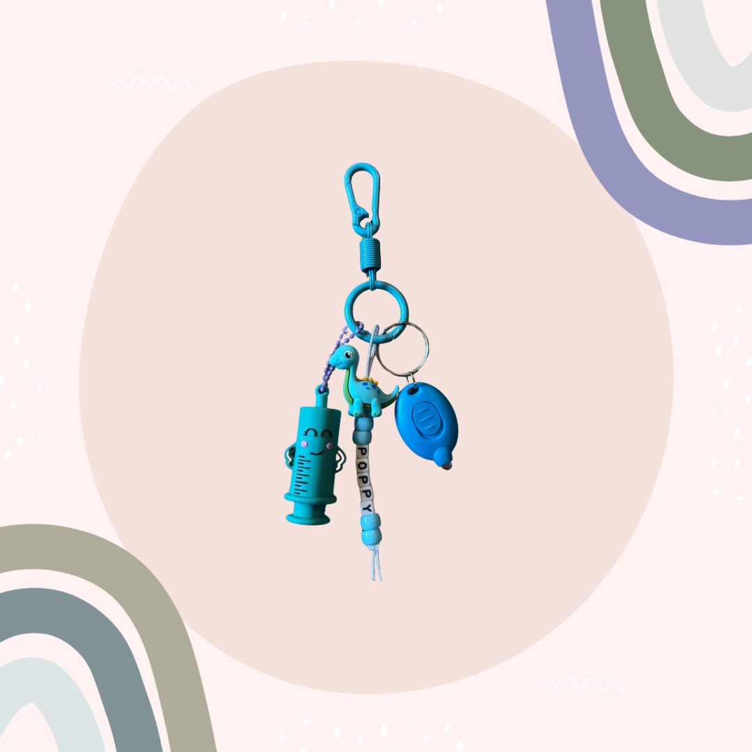 Blue Dinosaur Ampoule Breaker Keyring