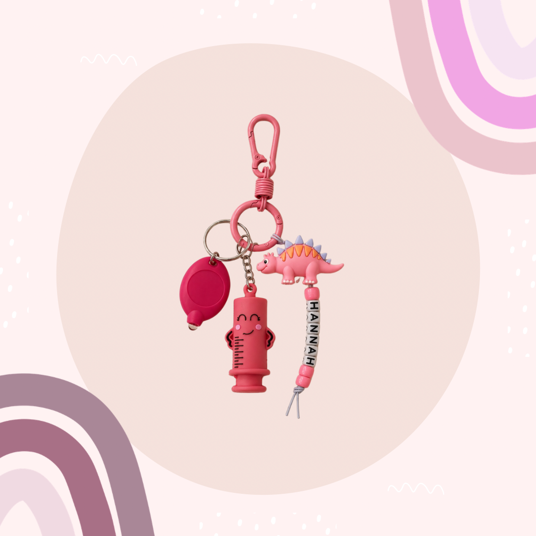 Pink Dinosaur Ampoule Breaker Keyring